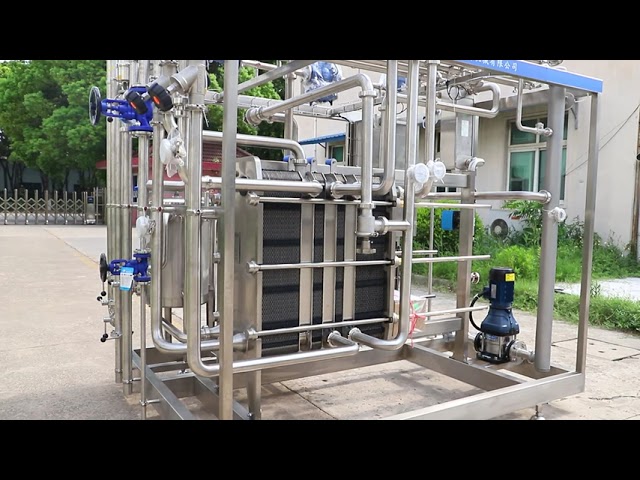 中国 1000L Pasteurizer Machine With PLC For Milk / Yogurt / Fruit Juice Processing Line SUS304/316 販売